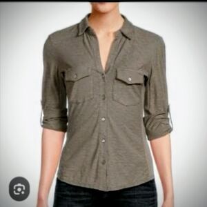 James Perse Casual Khaki Button Down Shirt